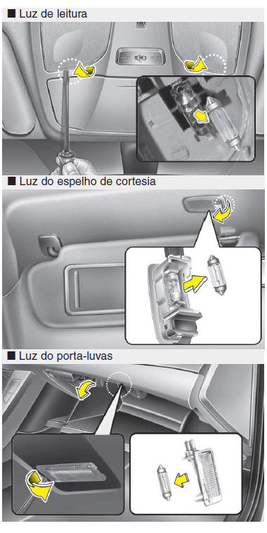 Substituição da lâmpada de iluminação da chapa de matrícula (sedan)