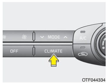 Seleção do ecrã do sistema de climatização (se instalado)